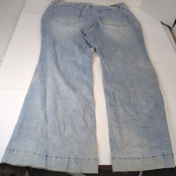 Judy Blue Cadence Wide Leg High Wait Jeans 22W Braided Waist Flare - Picture 8 of 11